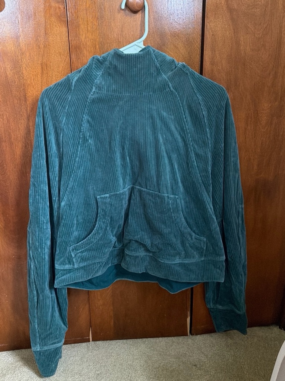 lululemon athletica Corduroy Funnel-Neck Pullover in Teal Green